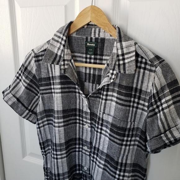 Roots Hartley Women's Plaid Short Sleeve Dress Size S - Picture 3 of 14